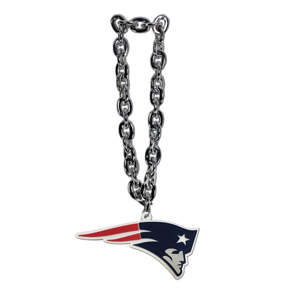 Collier chaîne Superfan surdimensionné des Patriots de la Nouvelle-Angleterre