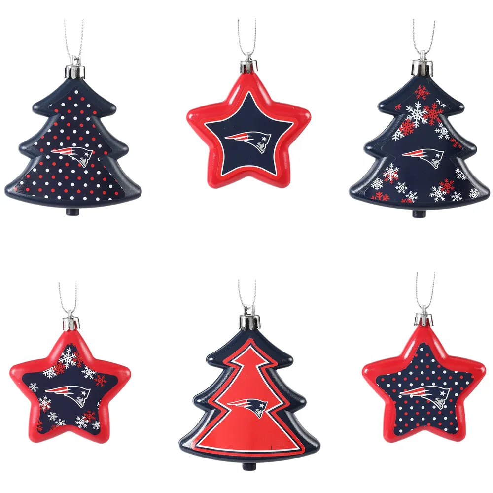 New England Patriots 5 Pack Shatterproof Ball Ornament Set