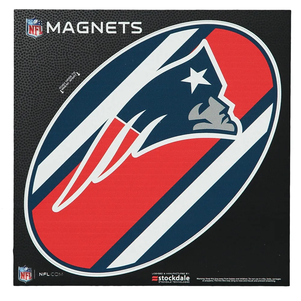 New England Patriots Teamball 6 x 6 Oval Full Color Magnet