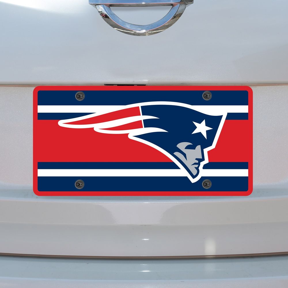 New England Patriots Super Stripe Acrylic Cut License Plate