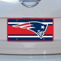 New England Patriots Super Stripe Acrylic Cut License Plate