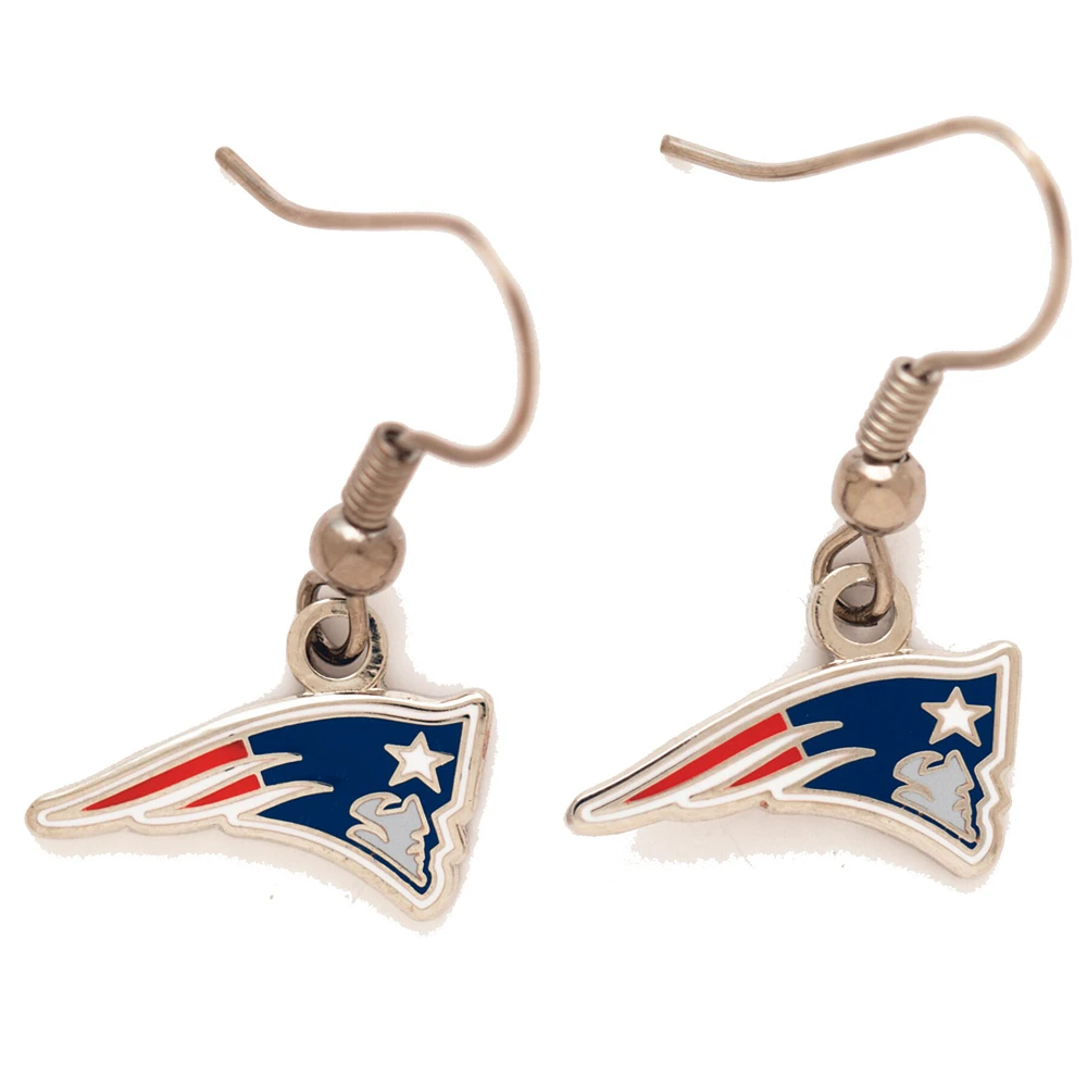 New England Patriots Team Logo Wire Earrings