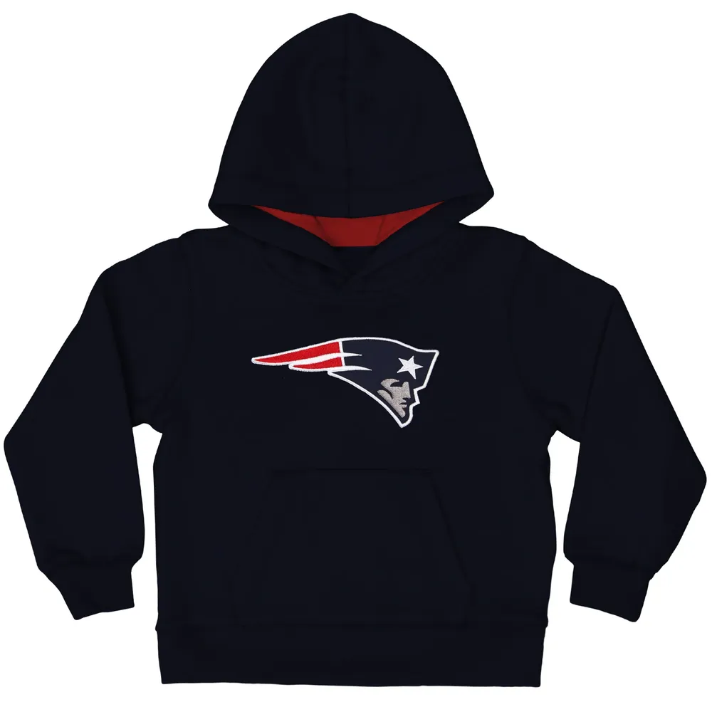 Youth Navy/Red New England Patriots Poster Board Full-Zip Hoodie