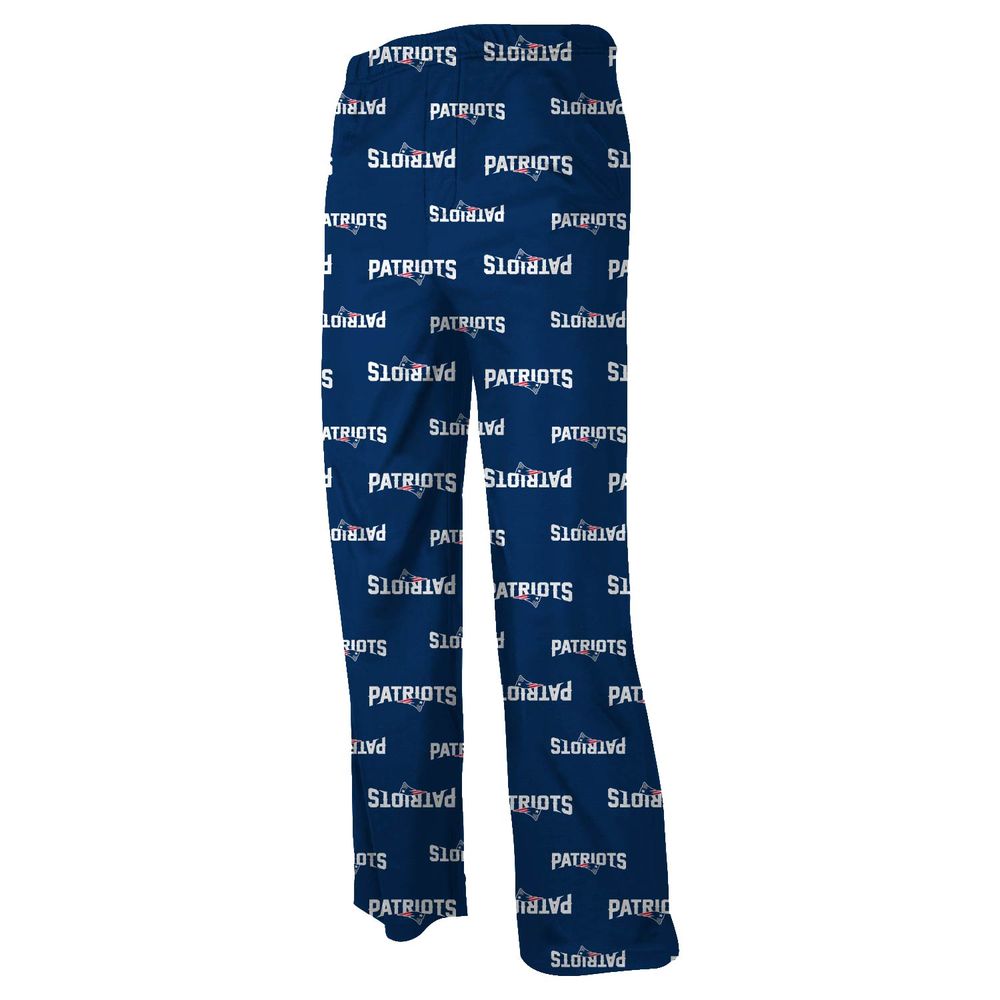 New England Patriots Youth All Over Print Lounge Pants - Navy Blue