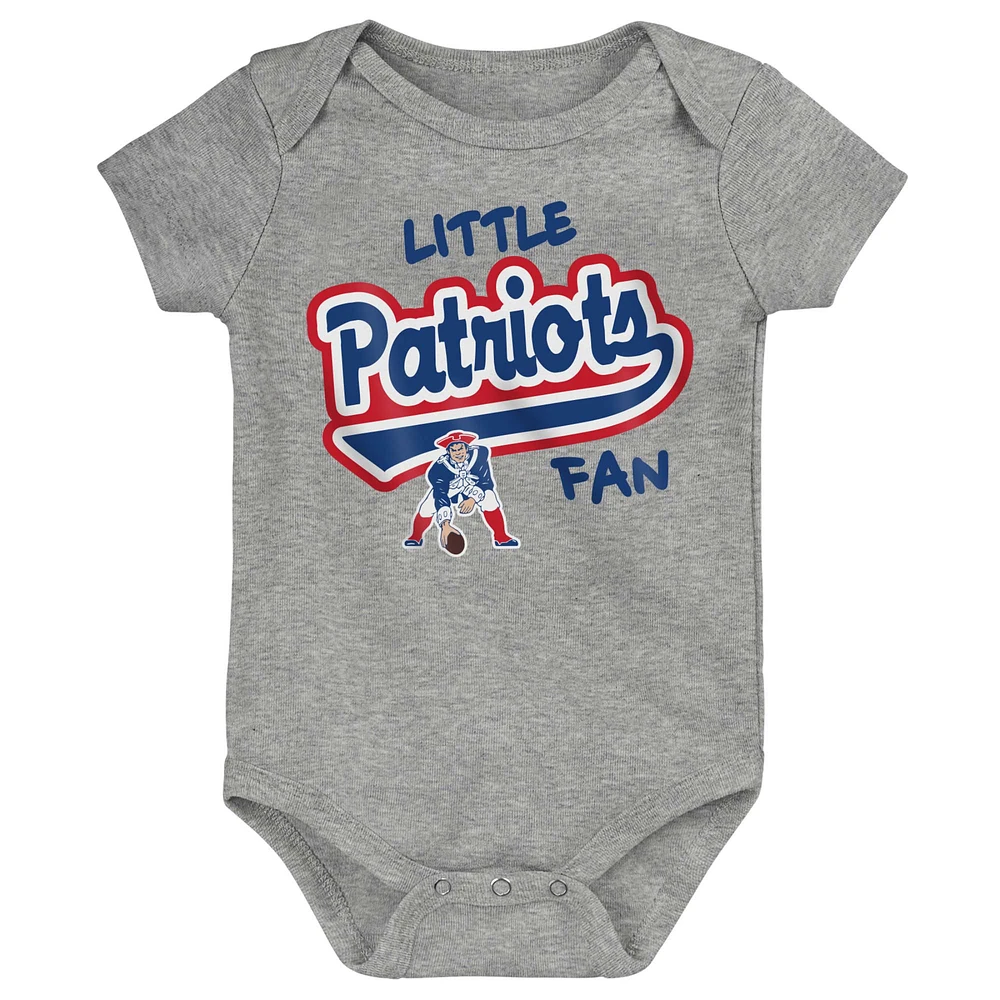 Body gris chiné New England Patriots Little Baller pour nouveau-né et bébé