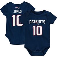 Newborn & Infant Mac Jones Navy New England Patriots Mainliner Player Name Number Bodysuit