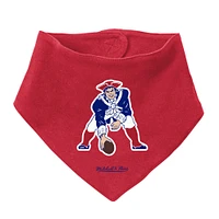 Newborn & Infant Mitchell Ness Red/Royal New England Patriots Throwback Big Score Bodysuit, Bib Bootie Set