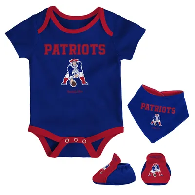 Girls Newborn & Infant Navy/Heathered Gray New England Patriots All The  Love Bodysuit Bib & Booties Set