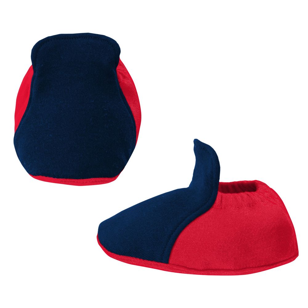 Newborn & Infant Navy/Red New England Patriots 3-Piece Little Champ Bodysuit Bib Booties - Set