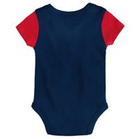 Newborn & Infant Navy/Red New England Patriots Little Champ Three-Piece Bodysuit Bib Booties Set