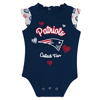 Ensemble 2 pièces pour nouveau-né et bébé New England Patriots Happy Hearts