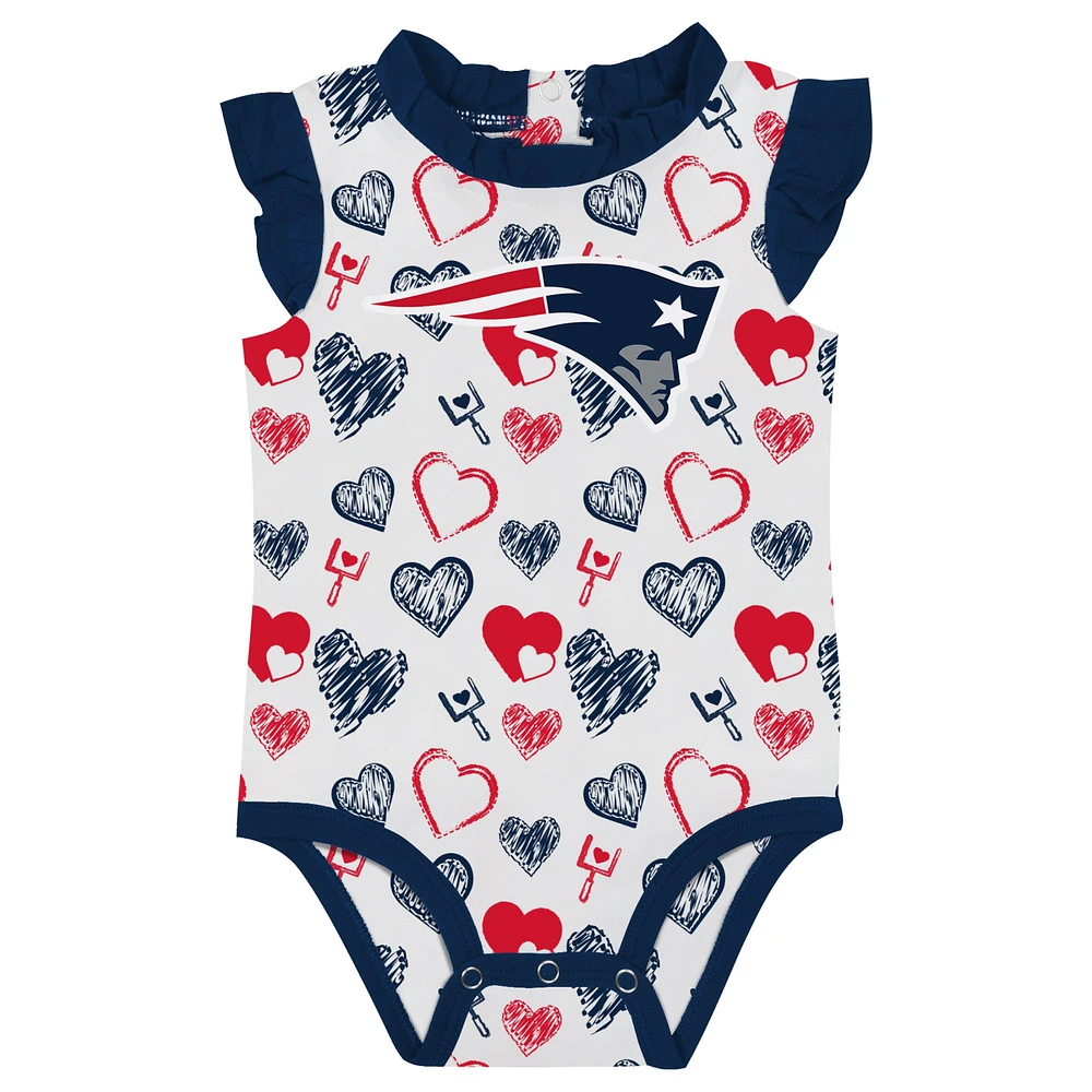 Ensemble 2 pièces pour nouveau-né et bébé New England Patriots Happy Hearts