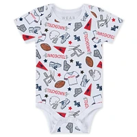 Newborn & Infant WEAR by Erin Andrews New England Patriots Three-Piece Turn Me Around Bodysuits Pant Set