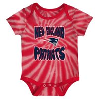 Newborn & Infant White/Red New England Patriots Monterey Tie-Dye - 2-Pack Bodysuit Set