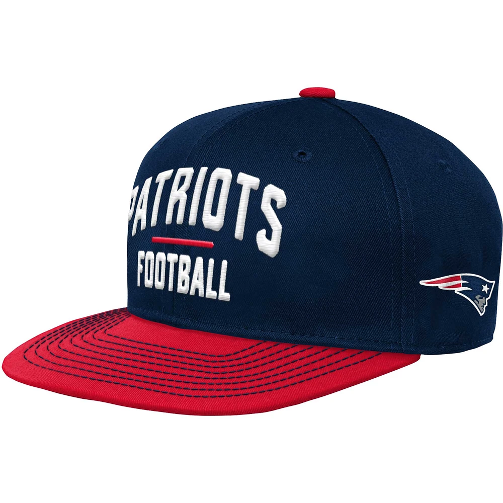 Casquette Snapback Lockup des Patriots de la Nouvelle-Angleterre bleu marine préscolaire