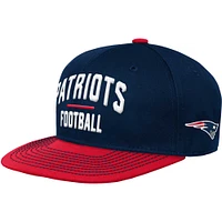 Casquette Snapback Lockup des Patriots de la Nouvelle-Angleterre bleu marine préscolaire