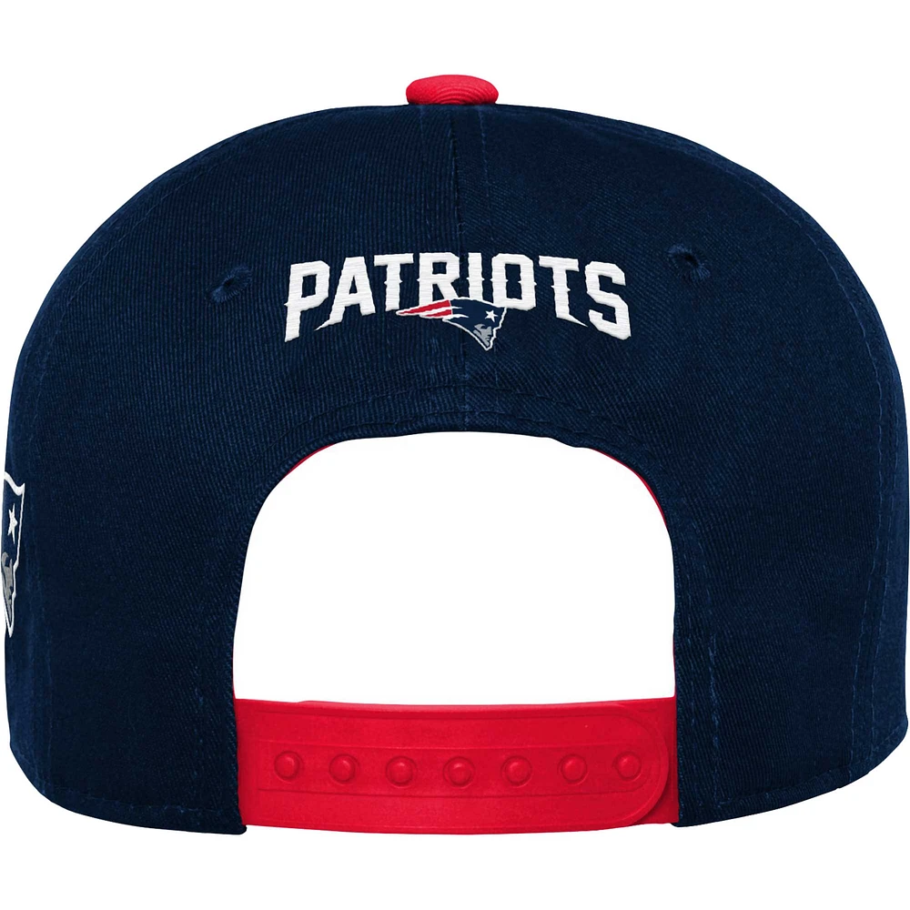 Casquette Snapback Lockup des Patriots de la Nouvelle-Angleterre bleu marine préscolaire