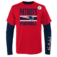 Preschool Red/Navy New England Patriots Fan Fave T-Shirt Combo Set