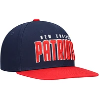 Casquette Snapback bleu marine/rouge préscolaire des New England Patriots Lock Up