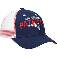 Casquette Snapback à dos en maille bleu marine/blanc des New England Patriots Core Lockup pour enfants d'âge préscolaire