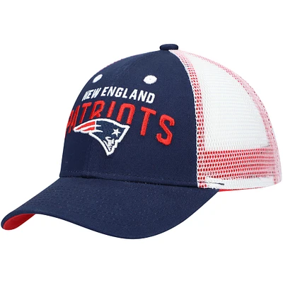 Preschool Navy/White New England Patriots Core Lockup Mesh Back Snapback Hat