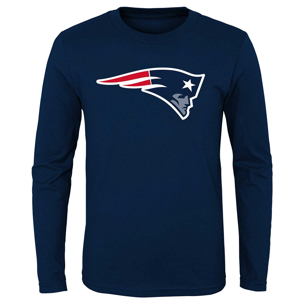 Preschool Navy New England Patriots Primary Logo Long Sleeve T-Shirt