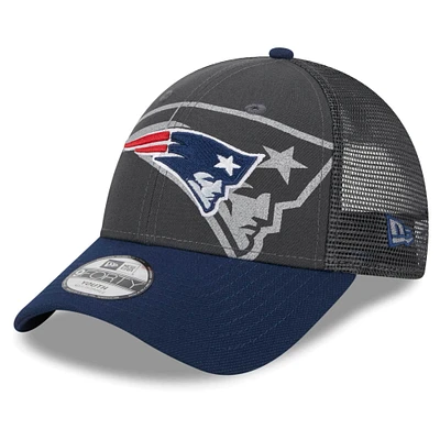 Casquette ajustable 9FORTY New England Patriots Reflect 9FORTY préscolaire New Era graphite/bleu marine