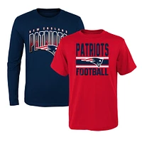 Preschool Red/Navy New England Patriots Fan Fave T-Shirt Combo Set