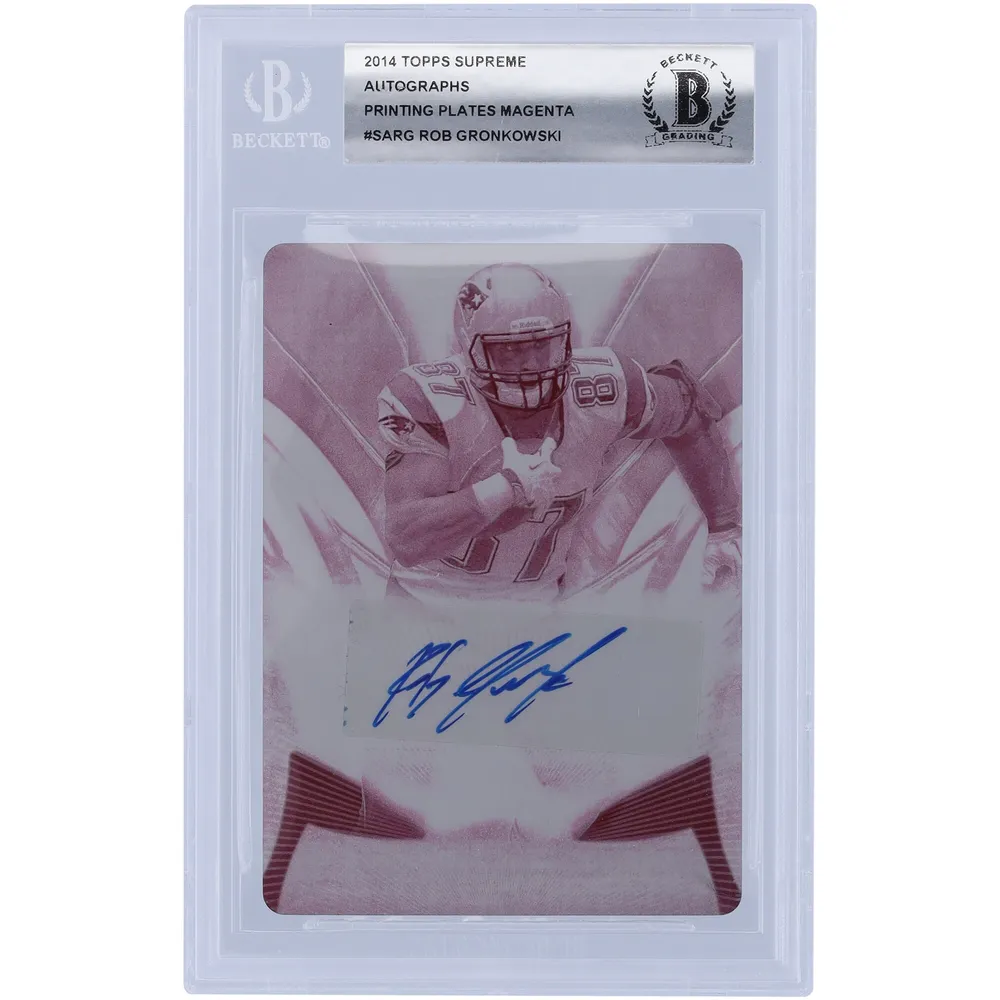 Lids Rob Gronkowski New England Patriots Autographed 2014 Topps Supreme  Magenta Printing Plate #SA-RG #1/1 BGS Authenticated Authentic Card