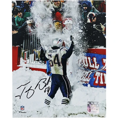 Tedy Bruschi New England Patriots Autographed 8" x 10" Snow Celebration Vertical Photograph