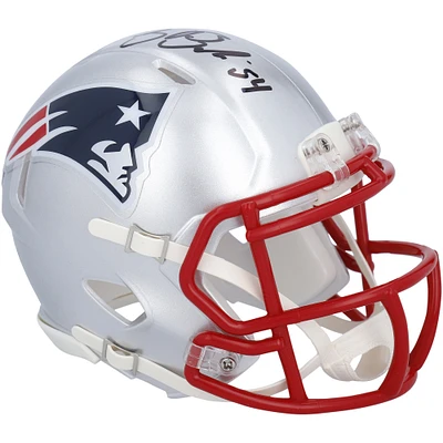 Casque Riddell Speed ​​Mini autographié par Tedy Bruschi des New England Patriots
