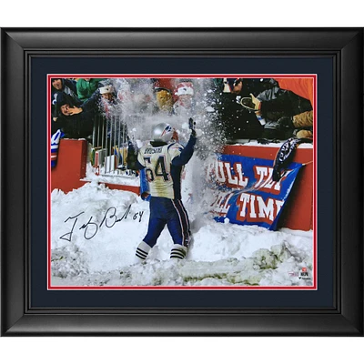 Tedy Bruschi New England Patriots Framed Autographed 16" x 20" Snow Celebration Photograph