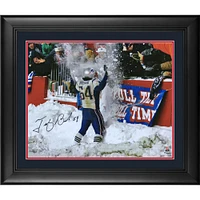 Tedy Bruschi New England Patriots Framed Autographed 16" x 20" Snow Celebration Photograph