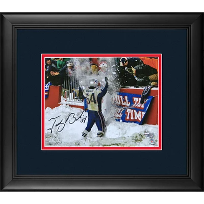 Tedy Bruschi New England Patriots Framed Autographed 8" x 10" Snow Celebration Photograph