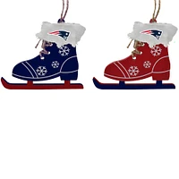 The Memory Company New England Patriots Two-Pack Ice Skate Ornament Set