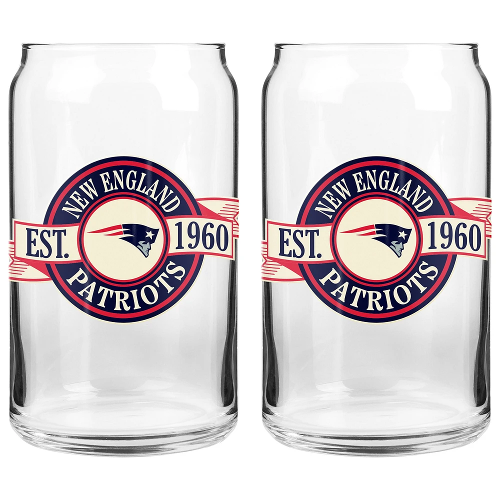 The Sports Vault New England Patriots 16 oz. Two-Pack Can Glass Set