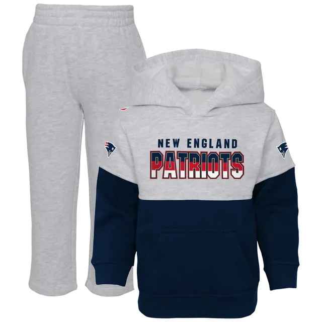 New England Patriots Youth Long Sleeve T-Shirt & Pants Sleep Set -  Heathered Gray