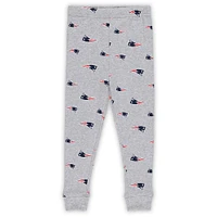 Ensemble de nuit pour tout-petits avec t-shirt à manches longues et pantalon gris chiné New England Patriots