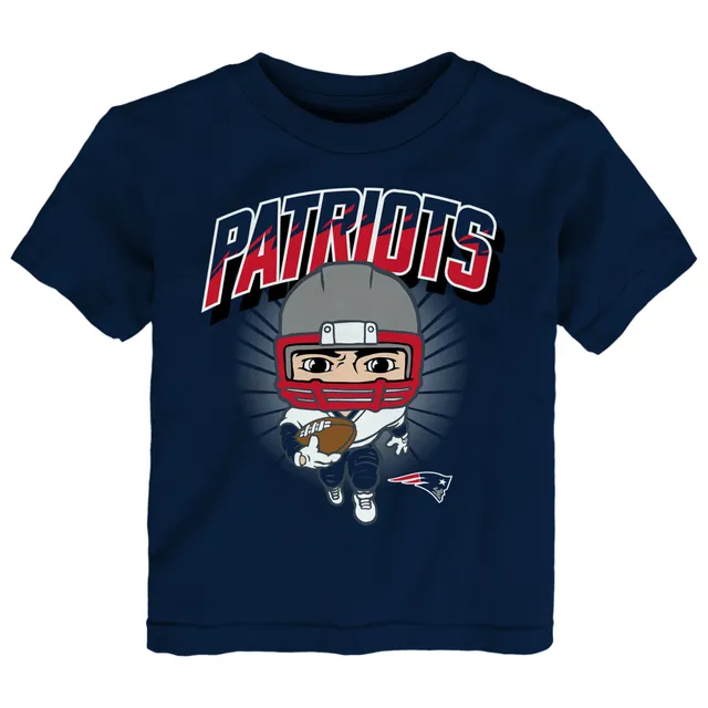 Youth New England Patriots Mac Jones Navy Mainliner Player Name & Number  Long Sleeve T-Shirt