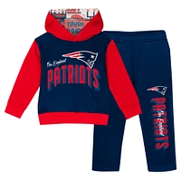 Ensemble sweat à capuche et pantalon en polaire bleu marine New England Patriots pour tout-petit