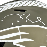 Casque authentique Riddell Salute To Service Speed ​​2022 autographié par Tom Brady des New England Patriots