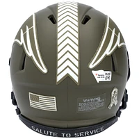 Casque Riddell 2022 Salute To Service Speed ​​Mini autographié par Tom Brady des New England Patriots