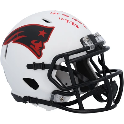 Tom Brady New England Patriots Autographed Riddell Lunar Eclipse Speed Mini Helmet with "1st to 100k 11-7-22" Inscription - Limited Edition of 12 - Signed in Red Ink