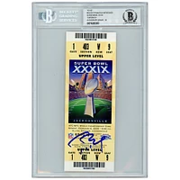 Billet dédicacé par Tom Brady des New England Patriots pour le Super Bowl XXXIX - Beckett noté 10