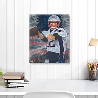 Impression giclée sur toile étirée de Tom Brady New England Patriots 16" x 20" - Art par Cortney Wall