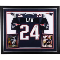 Lids Ty Law New England Patriots Autographed Fanatics Authentic Deluxe  Framed Jersey with 'HOF 19' Inscription