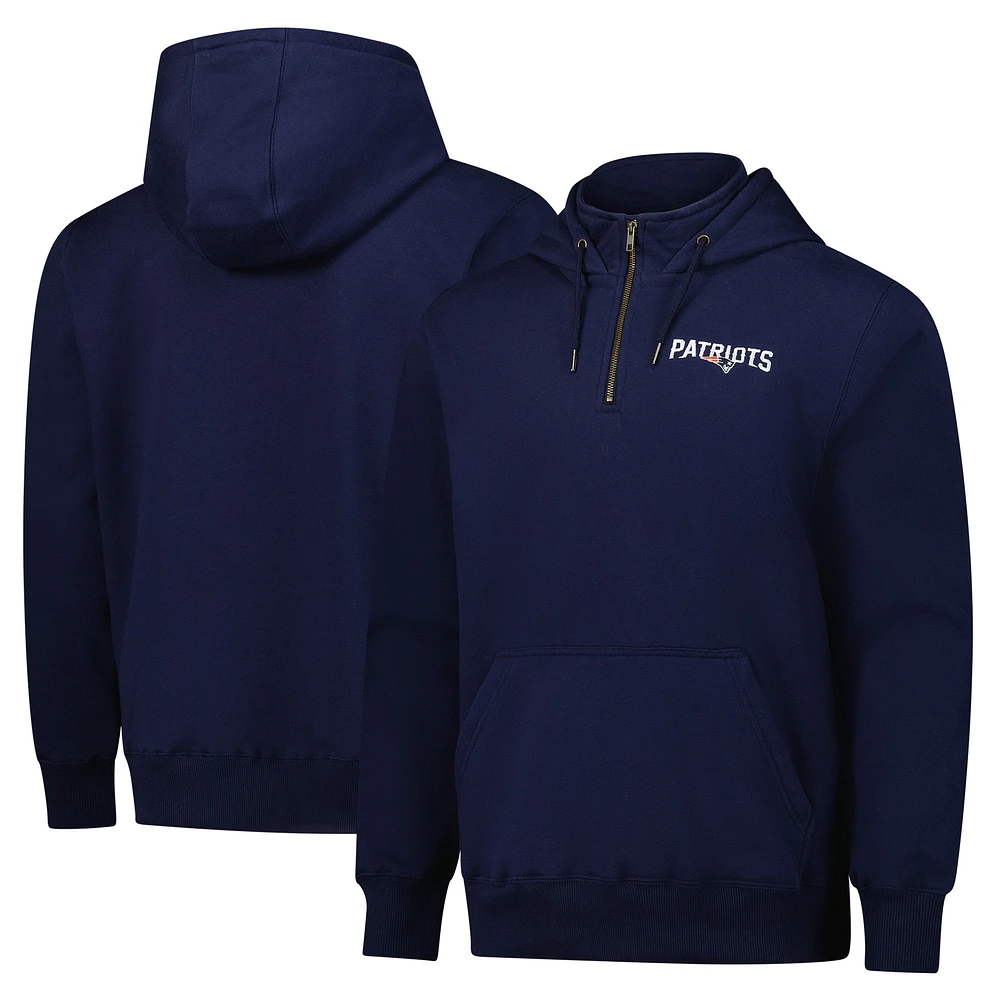 Sweat à capuche unisexe Dunbrooke Navy New England Patriots Defender fermeture éclair quart de tour