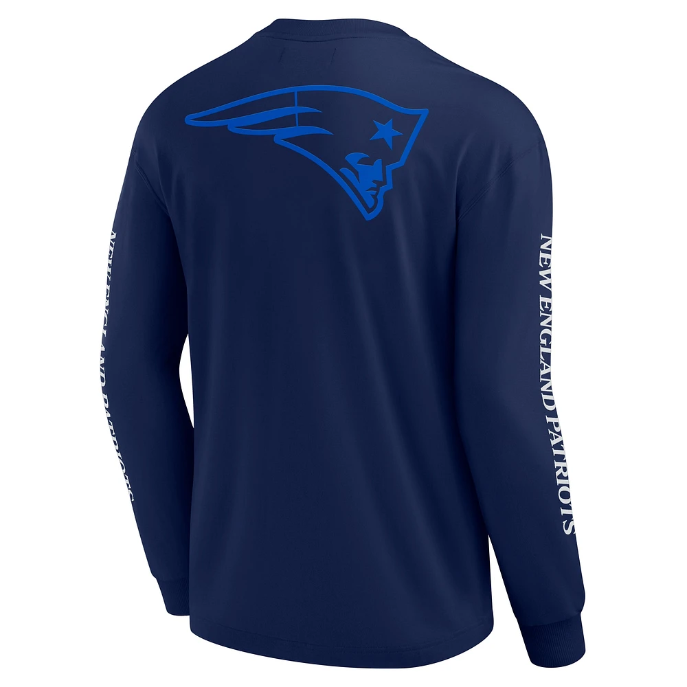 T-shirt unisexe à manches longues Fanatics Navy New England Patriots Elements Strive