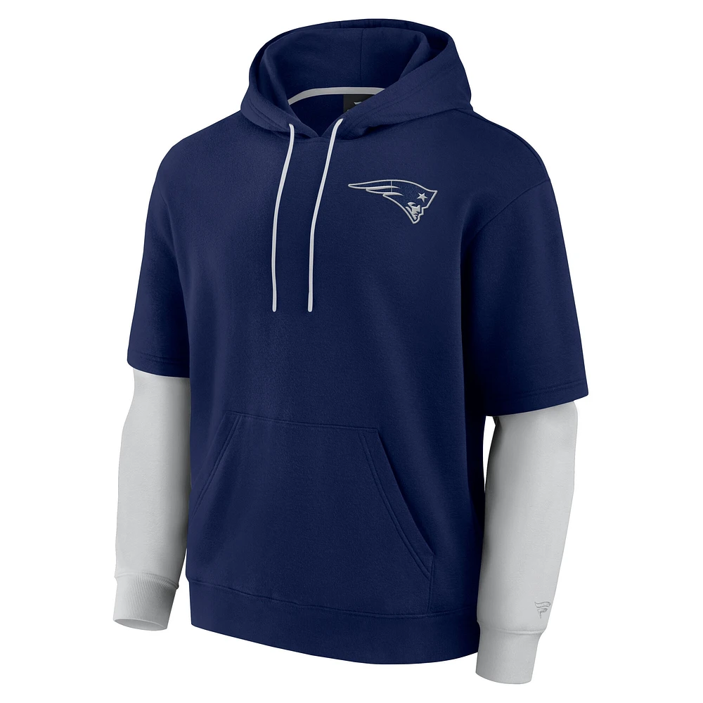 Sweat à capuche unisexe Fanatics Navy New England Patriots Sleek Elements