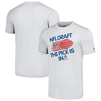 T-shirt unisexe Hommage Heather Grey New England Patriots 2024 Team Draft Tri-Blend